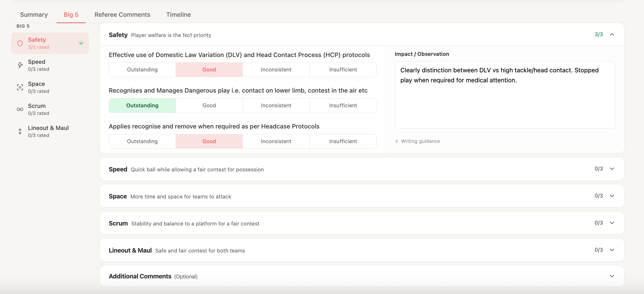 The RMDE report form partially filled in with key sections visible